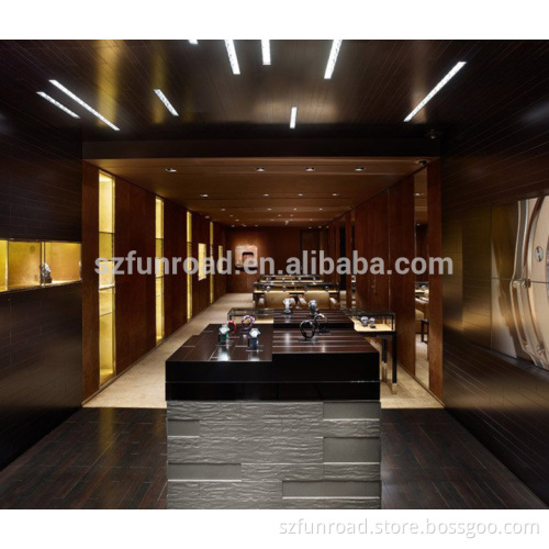 High Quality Glass And MDF Baking Paint White Finish Watch Solid Wood Long Island Showcase